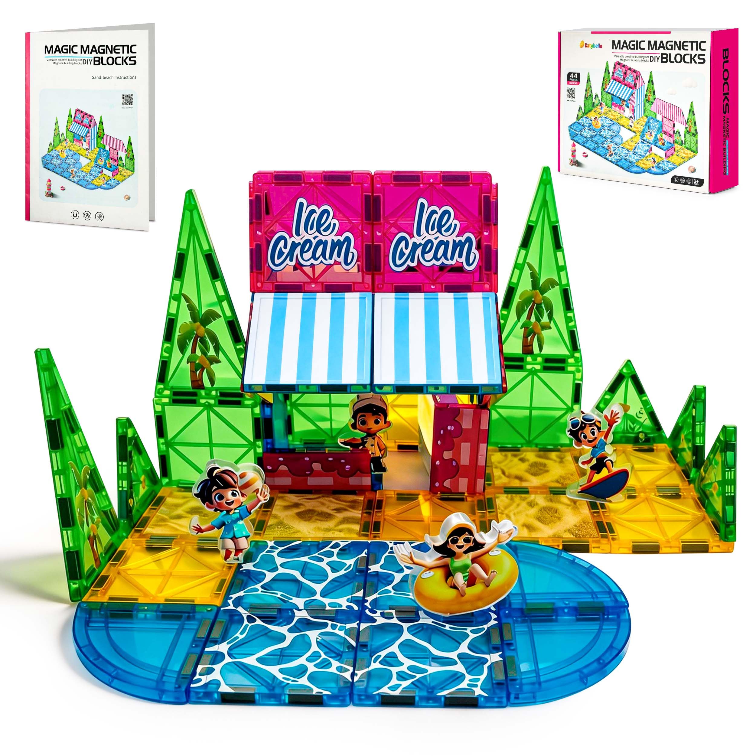 KATYBELLA Magnetic Blocks for Kids 94PCS Magnetic Tiles Building Set, 3D STEM Construction Magnet Toys for Boys Girls Age 3-8, Educational Building Blocks Gift for Kids and Birthday Christmas