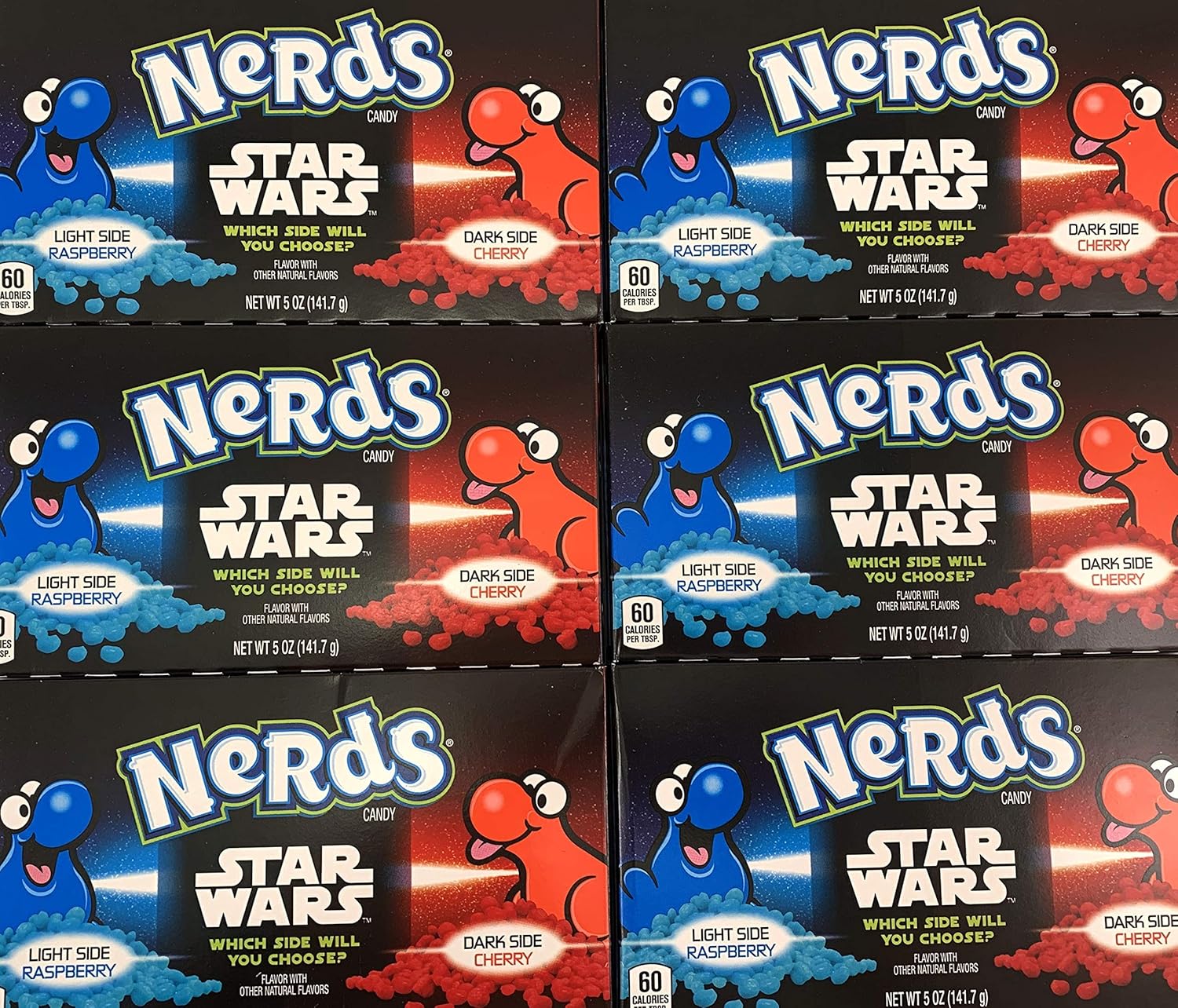 Amazon Com Laetafood Nerds Star Wars Candy Cherry Raspberry Flavor 5 Oz Theater Box 6 Count 30 Ounces Total Grocery Gourmet Food