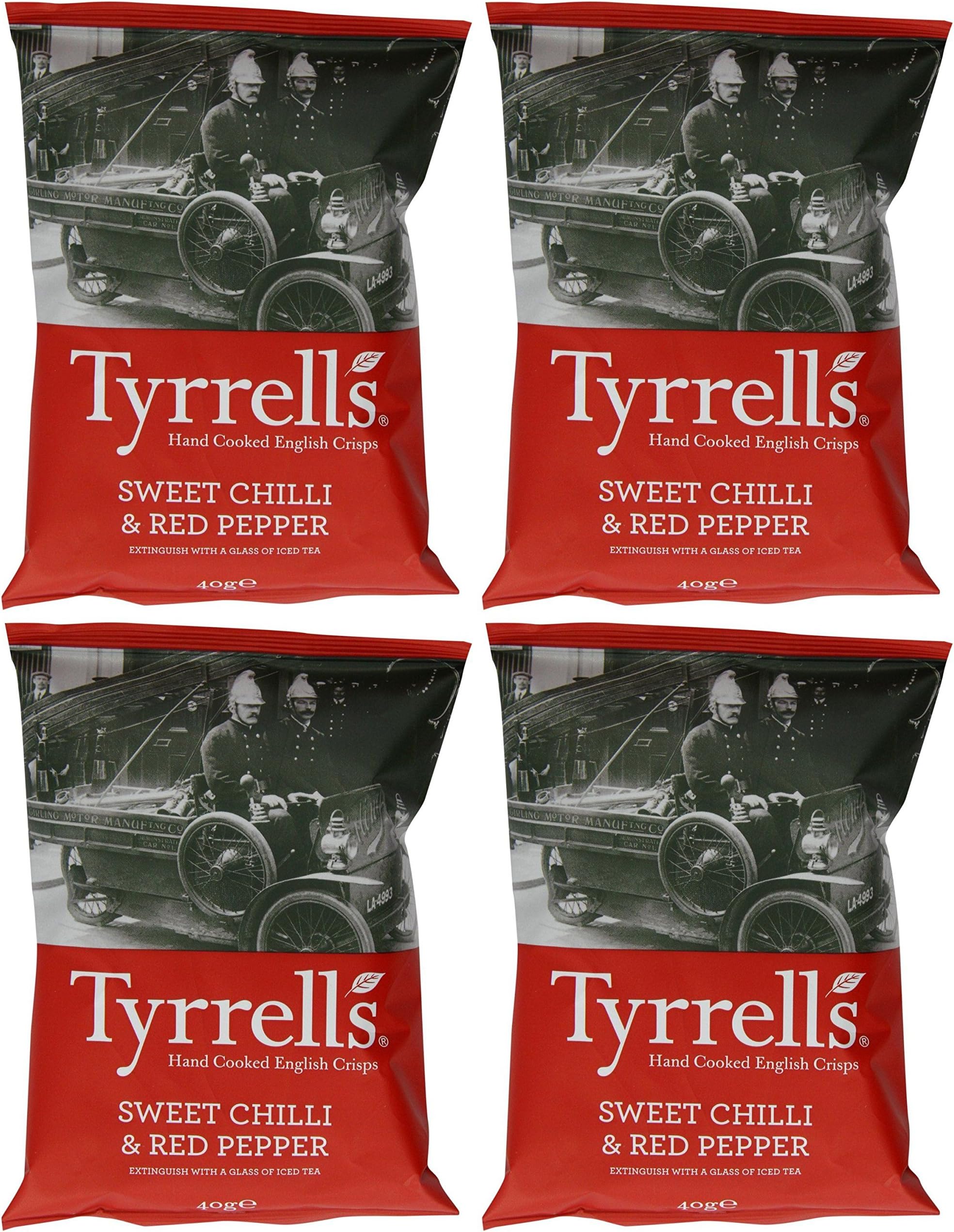 (4 Pack) - Tyrrells Sweet Chilli & Black Pepper Potato Chips | 40 x 24g x | 4 Pack - Super Saver - Save Money