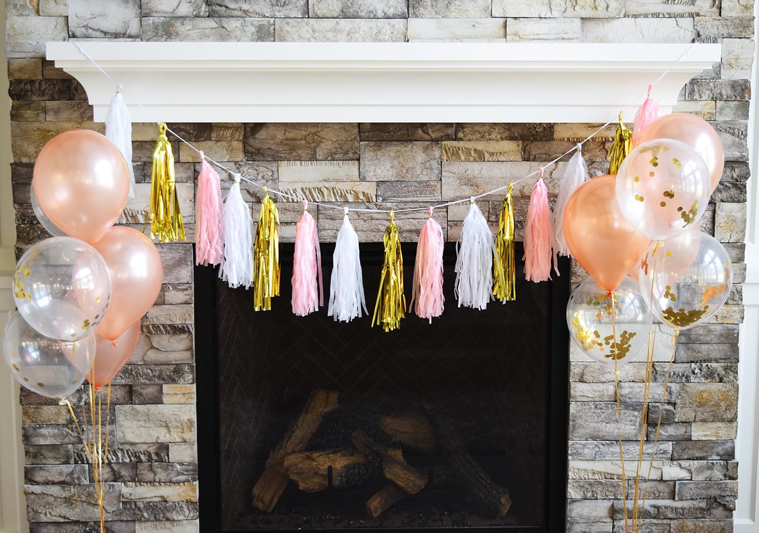 Bachelorette Party Decorations Pack Includes: Gold Foil Bride Balloon Banner Garland, Bride to be Sash + Rose Gold & Gold Confetti Balloons + Diamond Ring Balloon + Cute Bachelorette Tassel Banner : Home & Kitchen