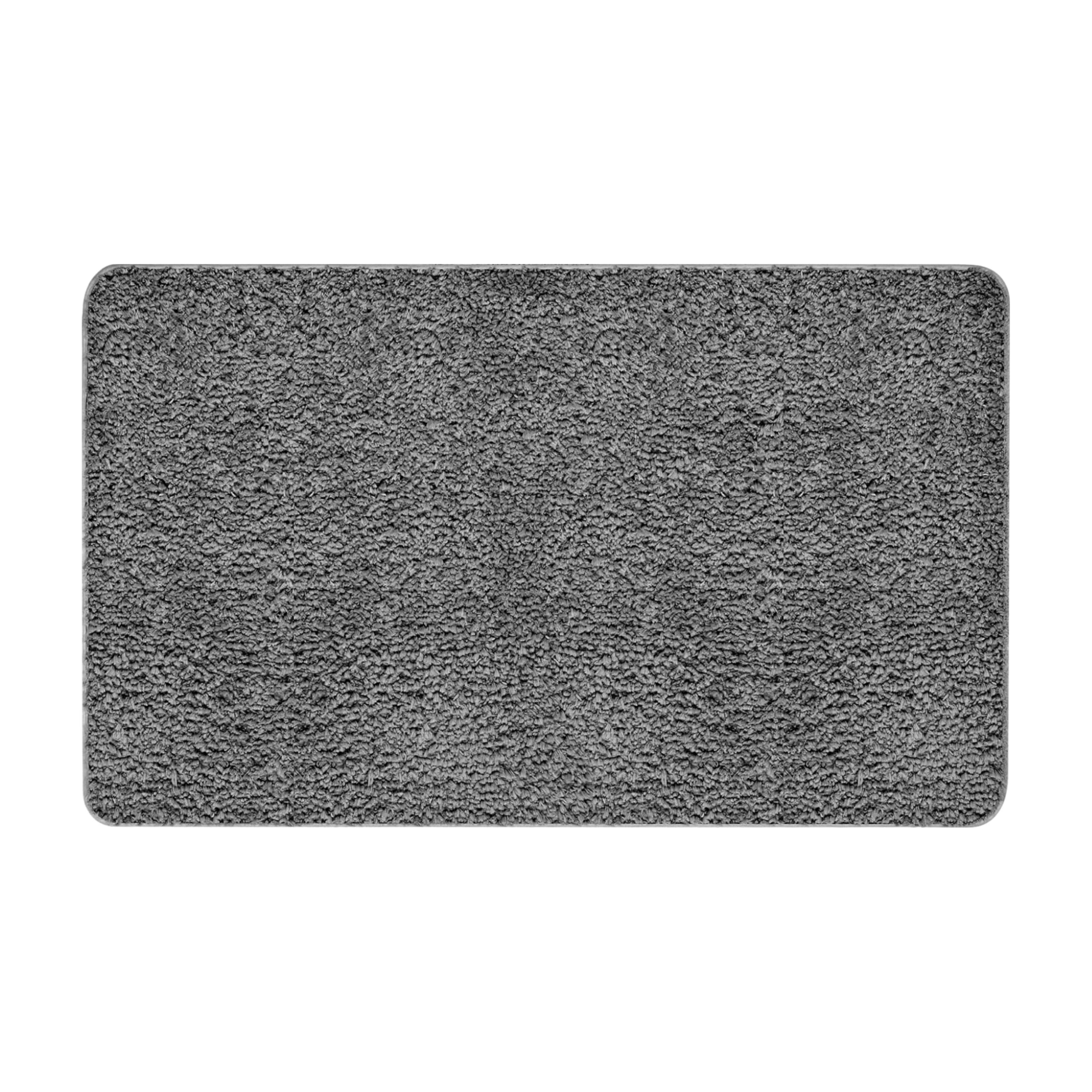 Sentidos Bath Mat Bath Mat Non-Slip Soft Bathroom Rug Water Absorbent Machine Washable Bath Mat for Shower, Bathtub, Toilet, 60 x 100 cm, Grey