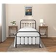 Golden Gate Beds Vintage Wrought Iron Bed Frame with Classic Metal Platform Base, Headboard and Footboard, No Box Spring Needed, Easy Assembly, Mattress Base, Noise-Free, Sleek Black Finish, Twin Size