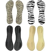 Happystep 3/4 Length Women Thin Shoe Insoles for High Heels, Pumps, Open Toes, Flats, and Sandals, Cushion for Heel and Ball of The Foot, Shock Absorption (US Women Size 5-7, 4 Pairs)
