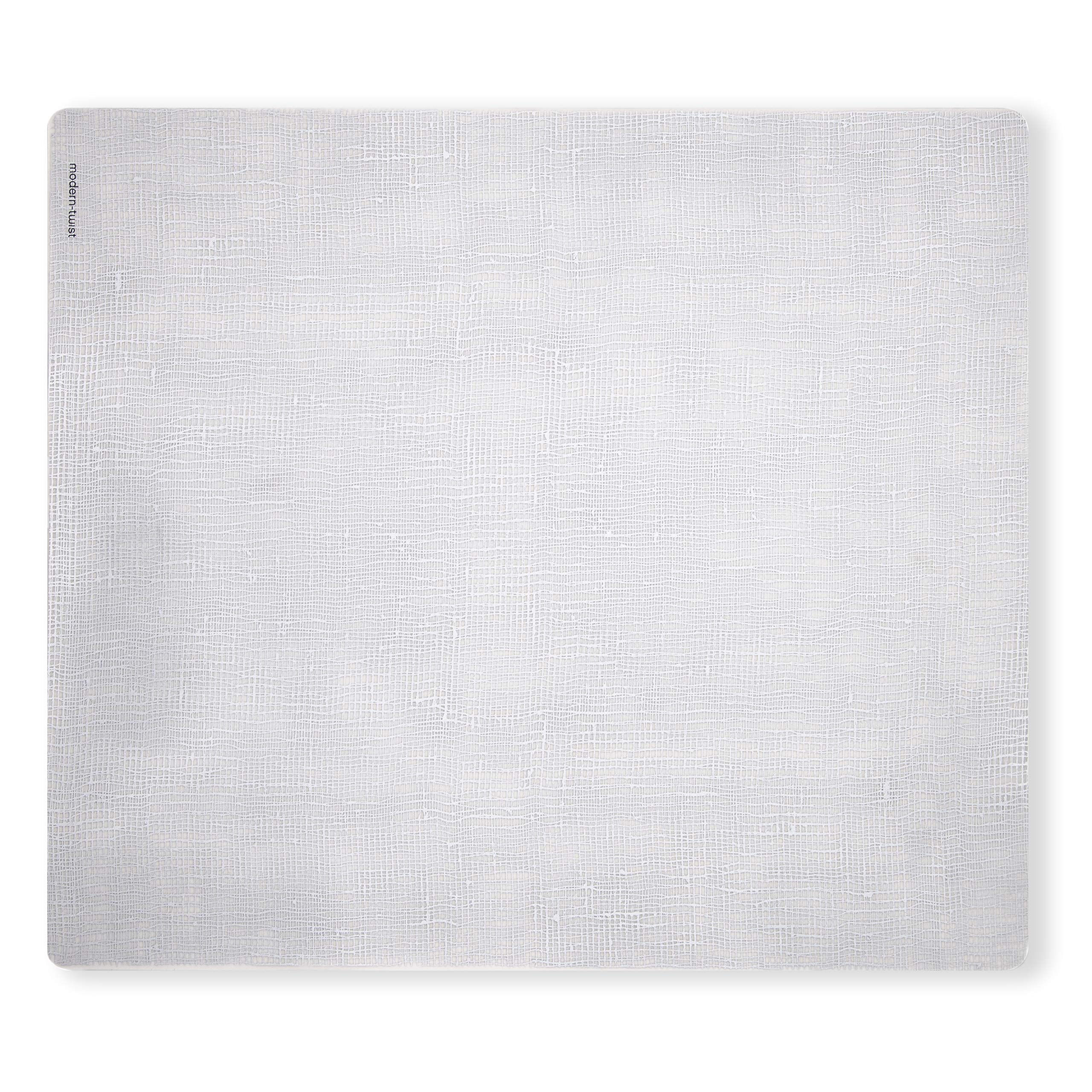 Photo 1 of modern-twist 14 x 16 Silicone Placemat, BPA, PVC-Free Table Mat, Dishwasher Safe, Linen Print in Silver, Pack of 1