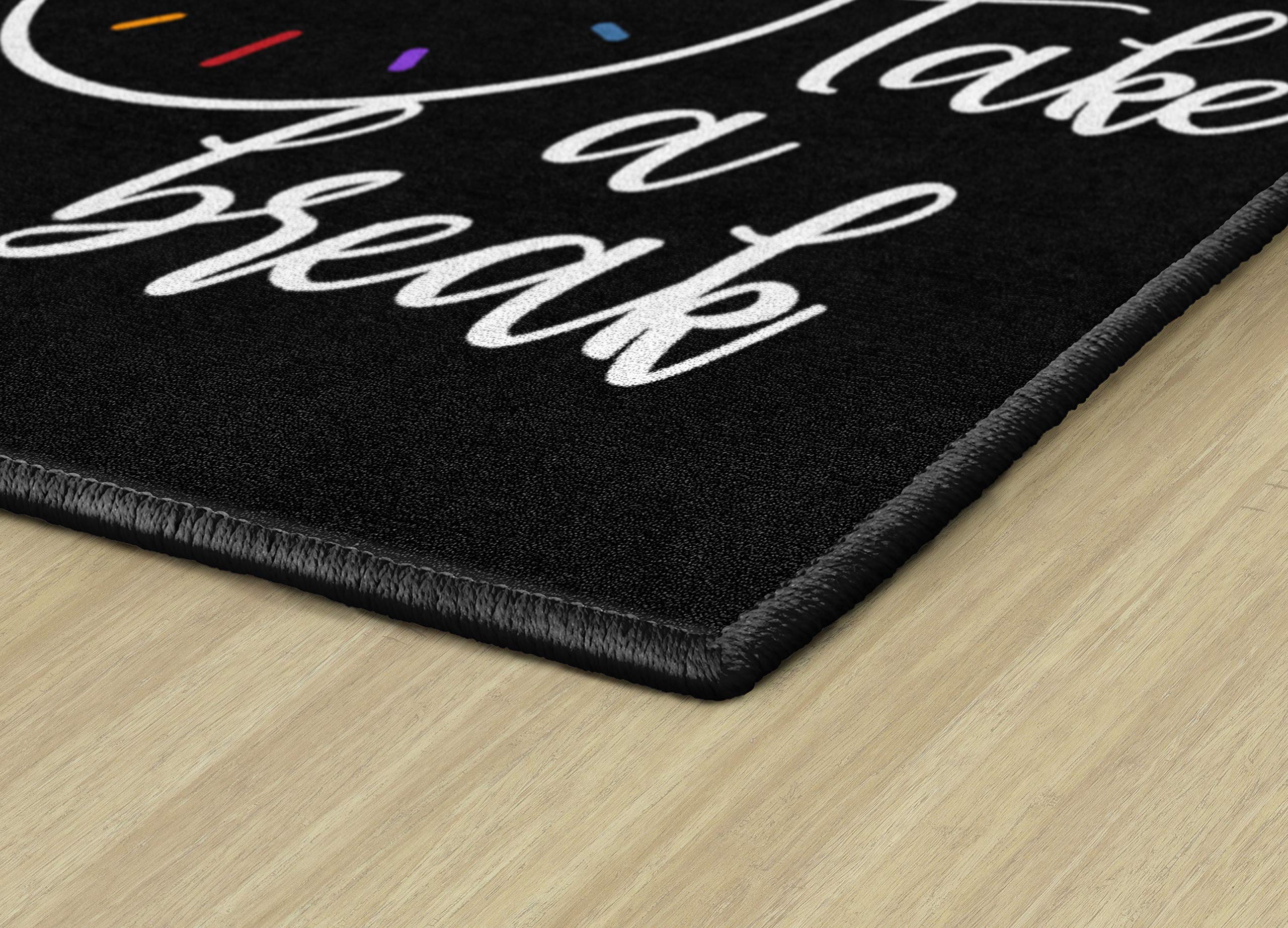 Flagship Carpets Take A Break Childrens Time Clock Classroom Entryway or Home Door Mat or Small Area Rug, 30
