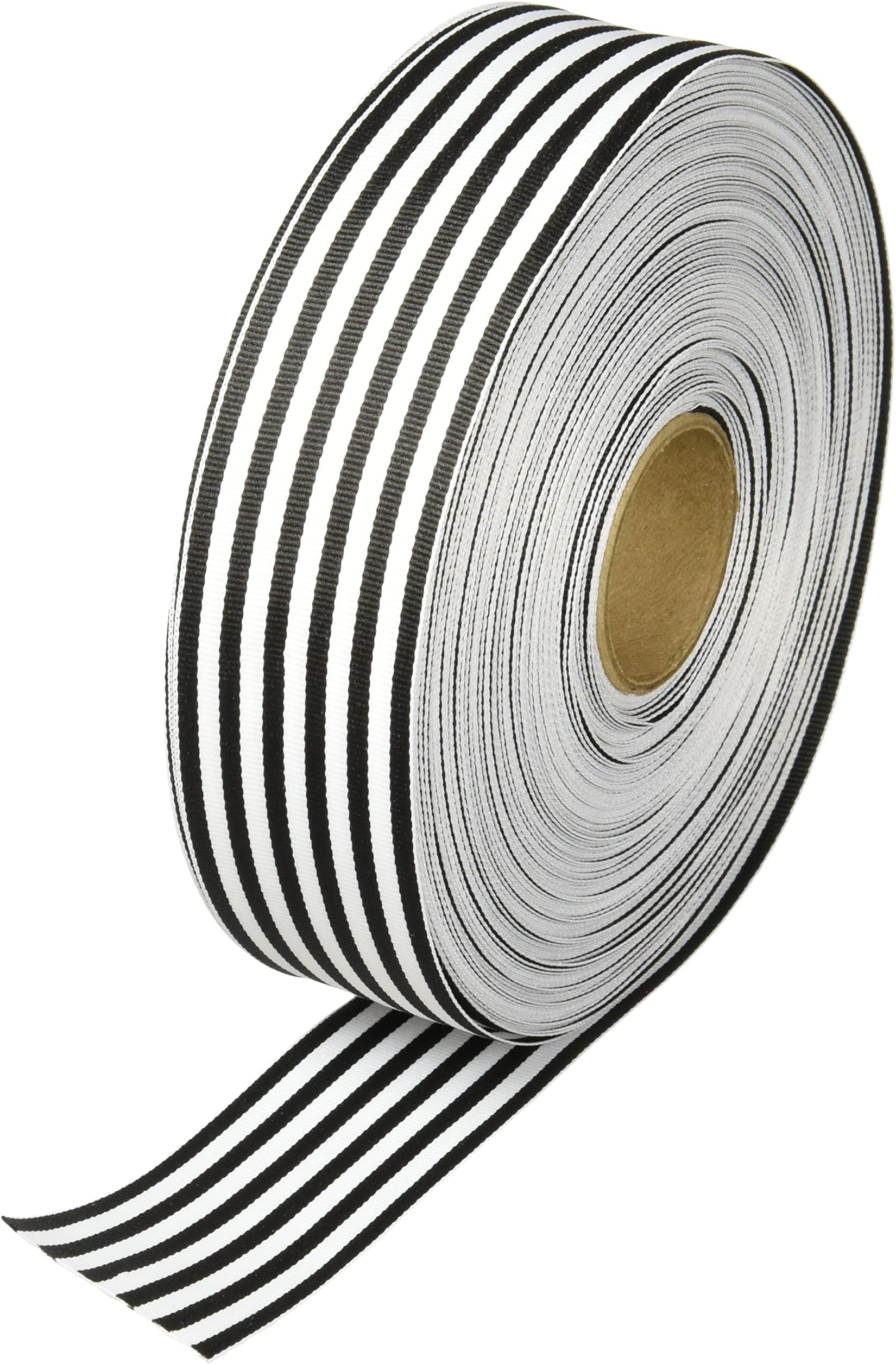 Schiff Ribbons 44207-9 50-Yard Candy Stripe Ribbon, 1-1/2-Inch, Black/White Stripe