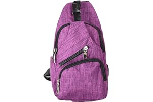 Nupouch Anti-Theft Daypack Crossbody Sling Backpack, USB Charging Connector Port, Lightweight Day Pack for Travel, Hiking, Everyday, Regular, Pink