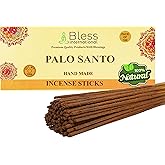 Bless-Palo-Santo 100%-Natural-Handmade-Hand-Dipped-Incense-Sticks Organic-Chemicals-Charcoal-Free Purification-Relaxation-Positivity-Yoga-Meditation Best-Woods-Scent (100 Sticks (5.25 OZ))