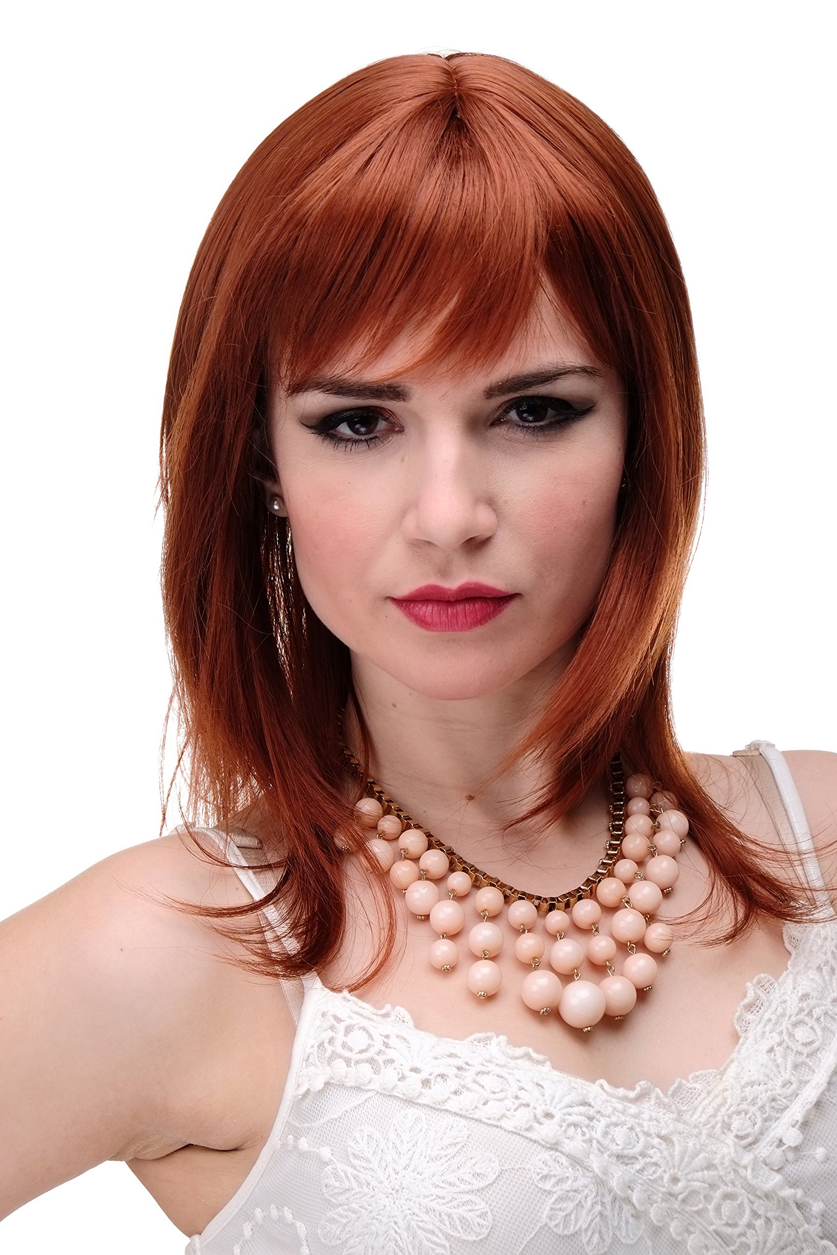 WIG ME UP 3003-130 Lady Quality Wig long medium length naugthy long bangs (can part to side) straight layered copper red approx 19,5inch โ image 1