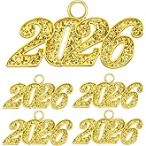 2026 Charms, 5 PCS Gold Graduation Tassel Charm, Charms for Graduation Cap, Graduations Cap Tassel 2026 Year Charm for Graduate Hats Graduations Decorations