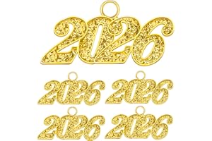 PSXUIE 2026 Charms, 5 PCS Gold Graduation Tassel Charm, Charms for Graduation Cap, Graduations Cap Tassel 2026 Year Charm for Graduate Hats Graduations Decorations
