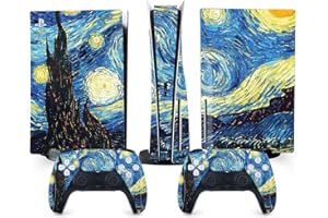 TANOKAY PS5 Console Skin and Controller Skin Set | Painting Starry Night Van Gogh | Matte Finish Vinyl Wrap Sticker Full Decal Skins | Compatible with Sony PlayStation 5 Disc Version