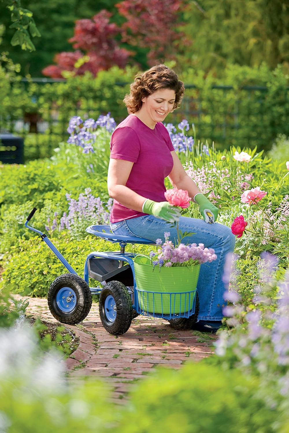 Gardeners Supply Company Deluxe Tractor Scoot With Bucket Basket Gardening Patio Lawn Garden Ekoios Vn