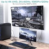 WARRKY 4K DisplayPort to HDMI Cable 1.8m Nylon Braided Gold Plated DP to HDMI view 2