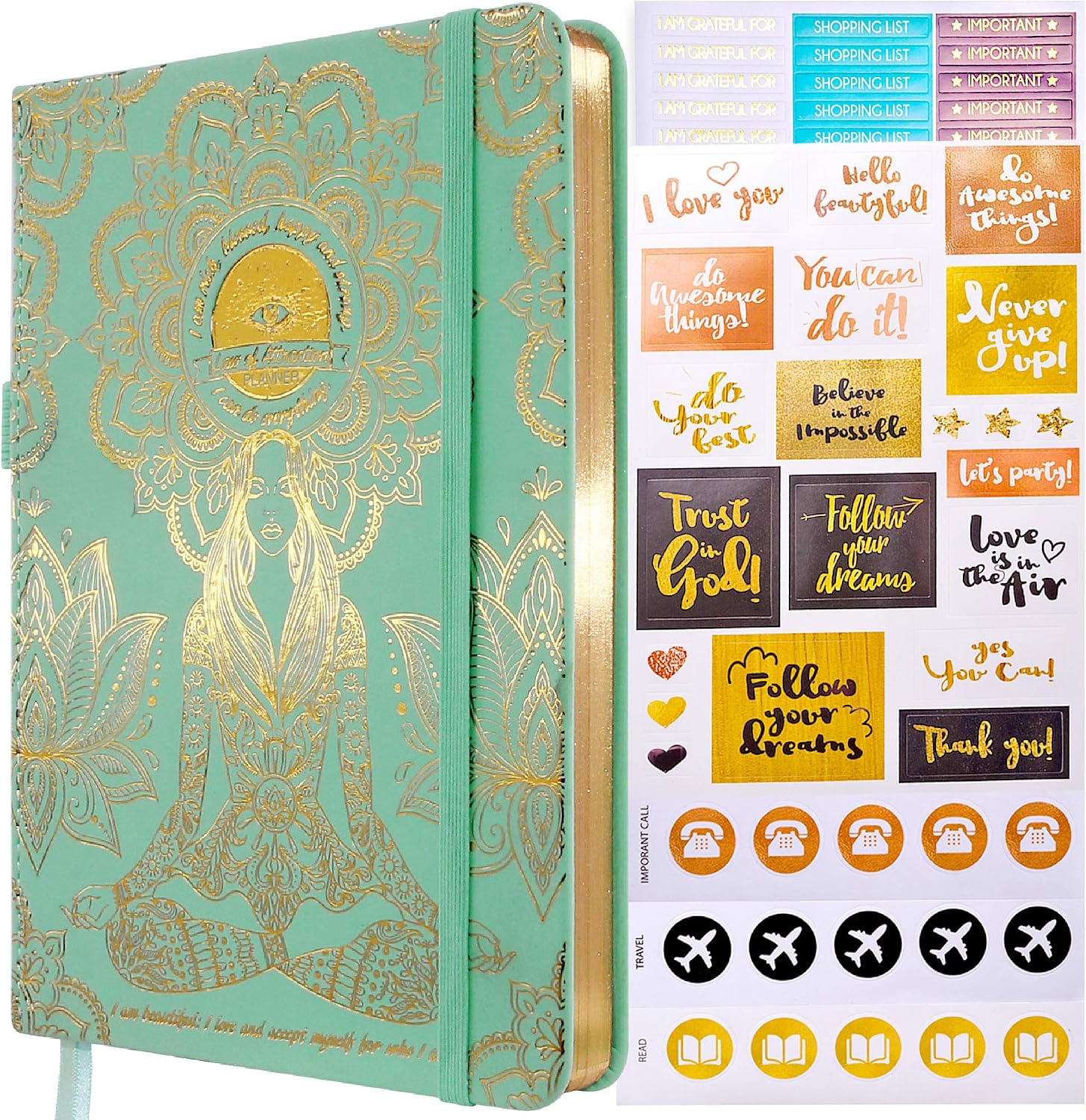 Freedom Mastery - Weekly & Monthly Planner, Soft Turquoise, A5 (Undated) 5.8" x 8.3"