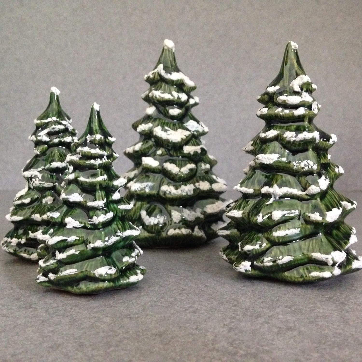 Christmas village houses accessories sets holiday quick Amazon.com: Set of 4 ceramic pine trees for Christmas Winter village