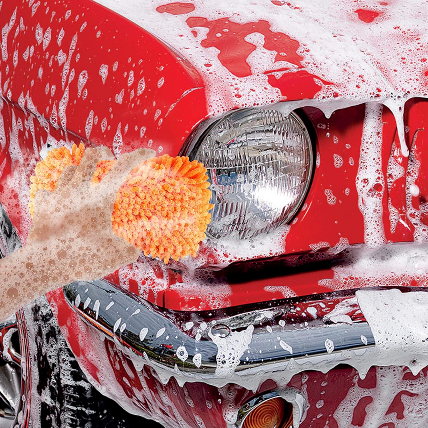 SCRUBIT Microfiber Car Wash Sponge Non-Scratch Microfibers for Cleaner Cars, Great for Everyday Cleaning - Automobile Cleaning Sponges Essential Part of Any Car Wash Kit - 2 Pack: Automotive