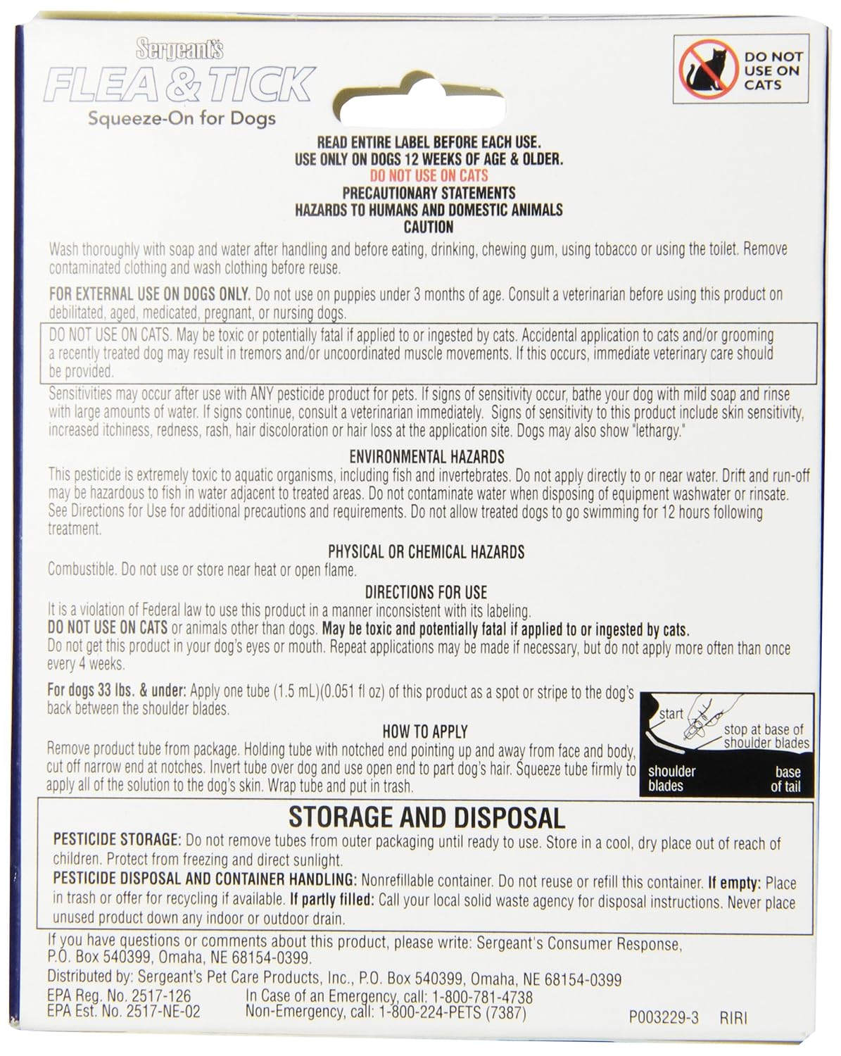 Reviews Sergeant's Flea and Tick SqueezeOn, Dog