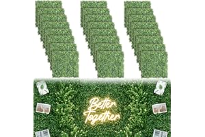 Luyue 24PCS 20”×20” Boxwood Panels, Artificial Grass Wall Panels Fake Greenery Backdrop Wall Grass Backdrop Artificial Plant Walls for Outdoor Indoor Garden Fence Backyard