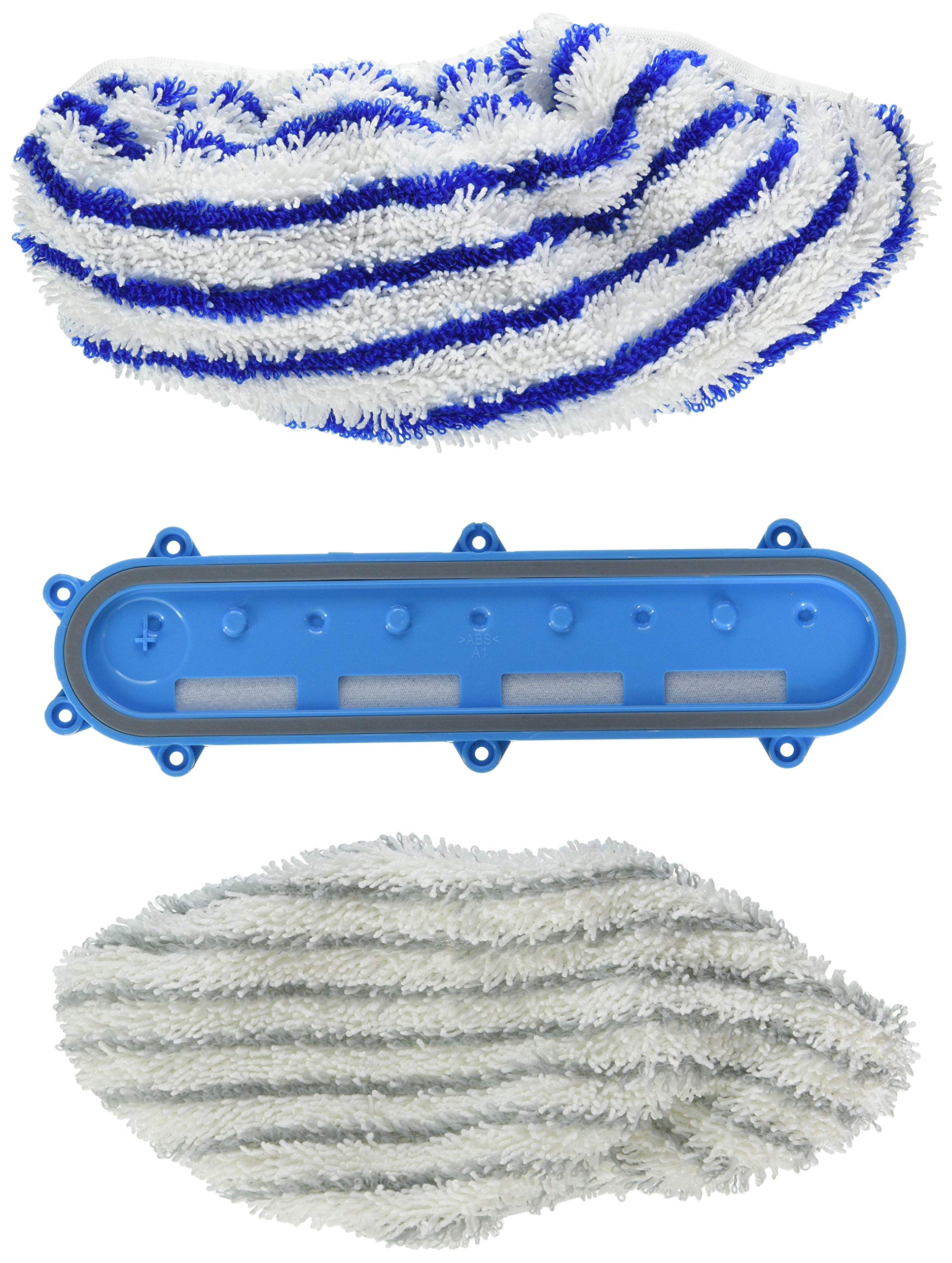 Rowenta Set of 2 Aqua Head Microfibre Wipes ZR009501 Accessory Head and Mop for Aqua X-Force Models, White and Blue