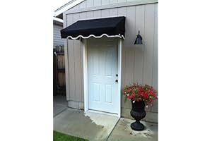 Easyawn Classic Window Awning/Door Awning/Door Canopy/Window Awning/Canvas Window Awning/Canvas Door Awning/by Easyawn with Sunbrella Canvas 5 Colors / 3 Sizes (4 feet Wide, Black)