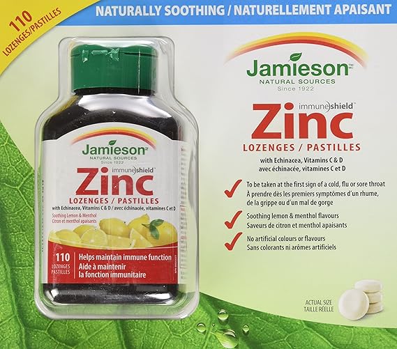 Jamieson Zinc Lozenges (110 Count Amazon.ca Grocery