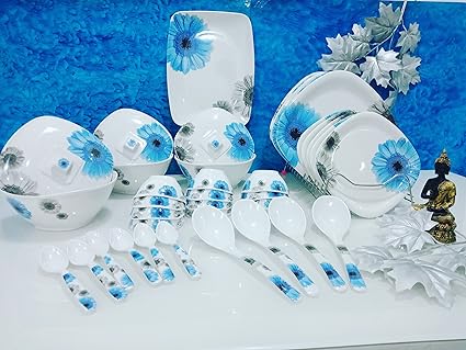 Regalia Platinum Melamine Set of 41 Pcs Serving Dinner Set_IMI-DS506