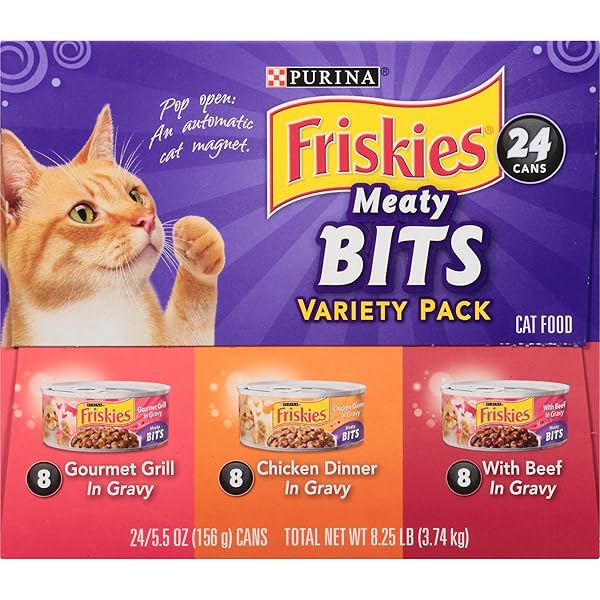 FRISKIES WET CAT FOOD, MEATY BITSVARIETY PACK, (24) 5.5 OZ CANS