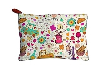 Paper Plane Design Canvas Zipper Pouch for Women