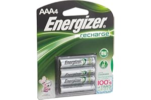 Energizer NiMH Rechargeable Batteries, AAA, 4 Batteries/Pack