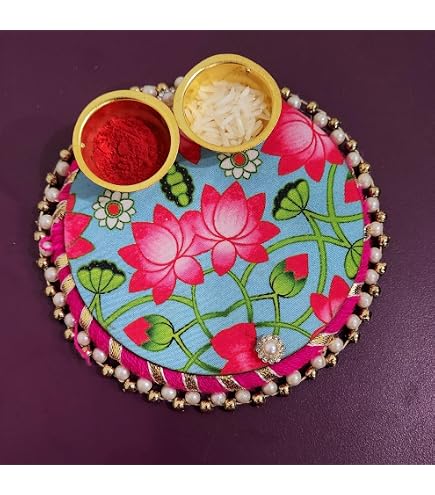 Aashita Creations 12-Inch Silver Plated Pooja Thali Set – 12-Piece Hindu Prayer Set For Diwali & Weddings - View #9