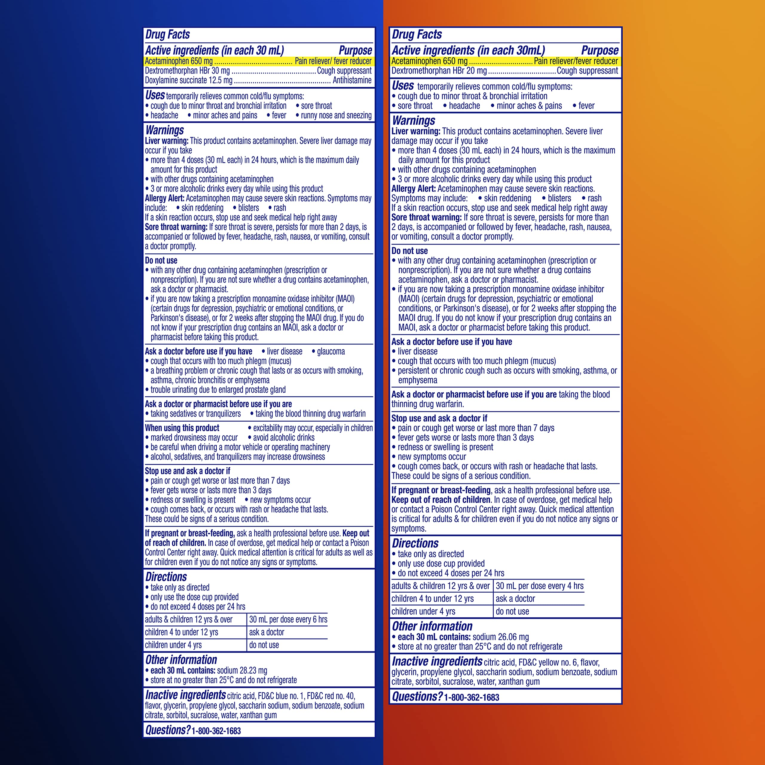 VICKS DayQuil & NyQuil High Blood Pressure Cold & Flu Relief Liquid Medicine Co-Pack, Powerful Multi-Symptom Daytime & Nighttime Relief for Cold, Cough, and Flu Symptoms, Sugar & Alcohol Free, 2x8oz