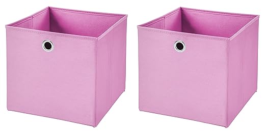 CM3 2 Stück Rosa Faltbox 32 x 32 x 32 cm Aufbewahrungsbox faltbar