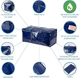 VENO 10 Pack Heavy-Duty Moving Bags Extra Large w/Straps & Zips, Blue view 4