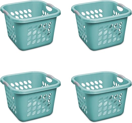 Amazon Com Sterilite 1 5 Bushel 53 L Ultra Square Laundry Basket Teal Splash Case Of 4 Home Kitchen