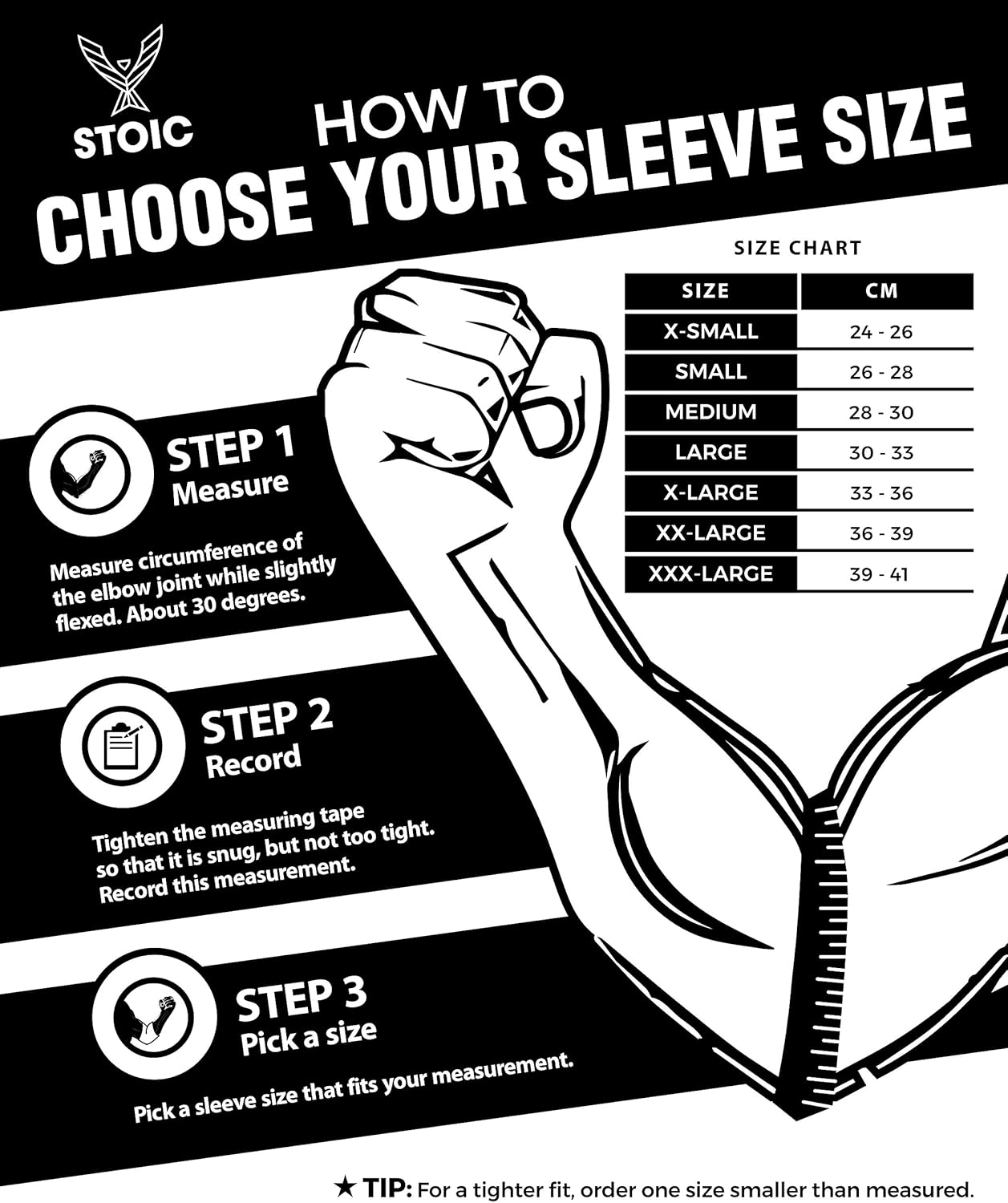 Stoic Elbow Sleeves for Powerlifting - 7mm + 5mm Thick Neoprene Sleeve for Bodybuilding, Weight Lifting Best for Squats, Cross Training, Strongman Professional Quality & Ultra Heavy Duty (Pair) : Industrial & Scientific