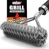 GRILLART Grill Brush [Helix + Wire] Combined BBQ Brush - Safe & Efficient Grill Cleaning Brush - 18" Grill Cleaner Brush Scru