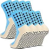 Airpal 2/4 Pairs Grip Soccer Socks for Men Women Cushioned Non Slip Football Basketball Athletic Sports Socks