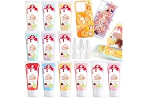 COLOPLAY Cream Glue, 12PCS 50g Whipped Cream Glue Kit with 18PCS Piping Tip, DIY Phone Case Kit for Decoration Craft for Birthday, Christmas