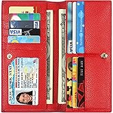 Lavemi Ultra Slim Thin Leather Women Wallet RFID Blocking Credit Card Holder Bifold Long Ladies Billfold