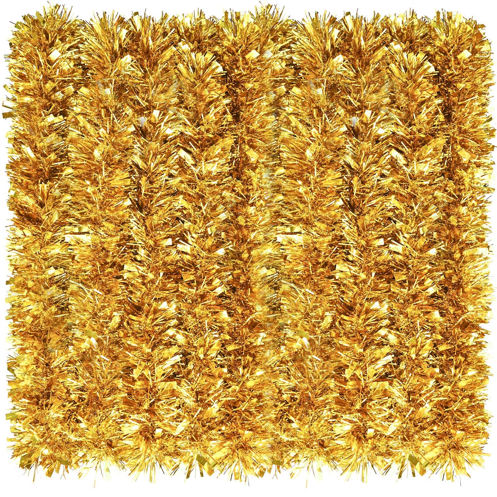EBOOT 39.4 Feet Shiny Metallic Christmas Tree Tinsel Garland - Hanging Decorations for Indoor and Outdoor Christmas Parties (Gold)