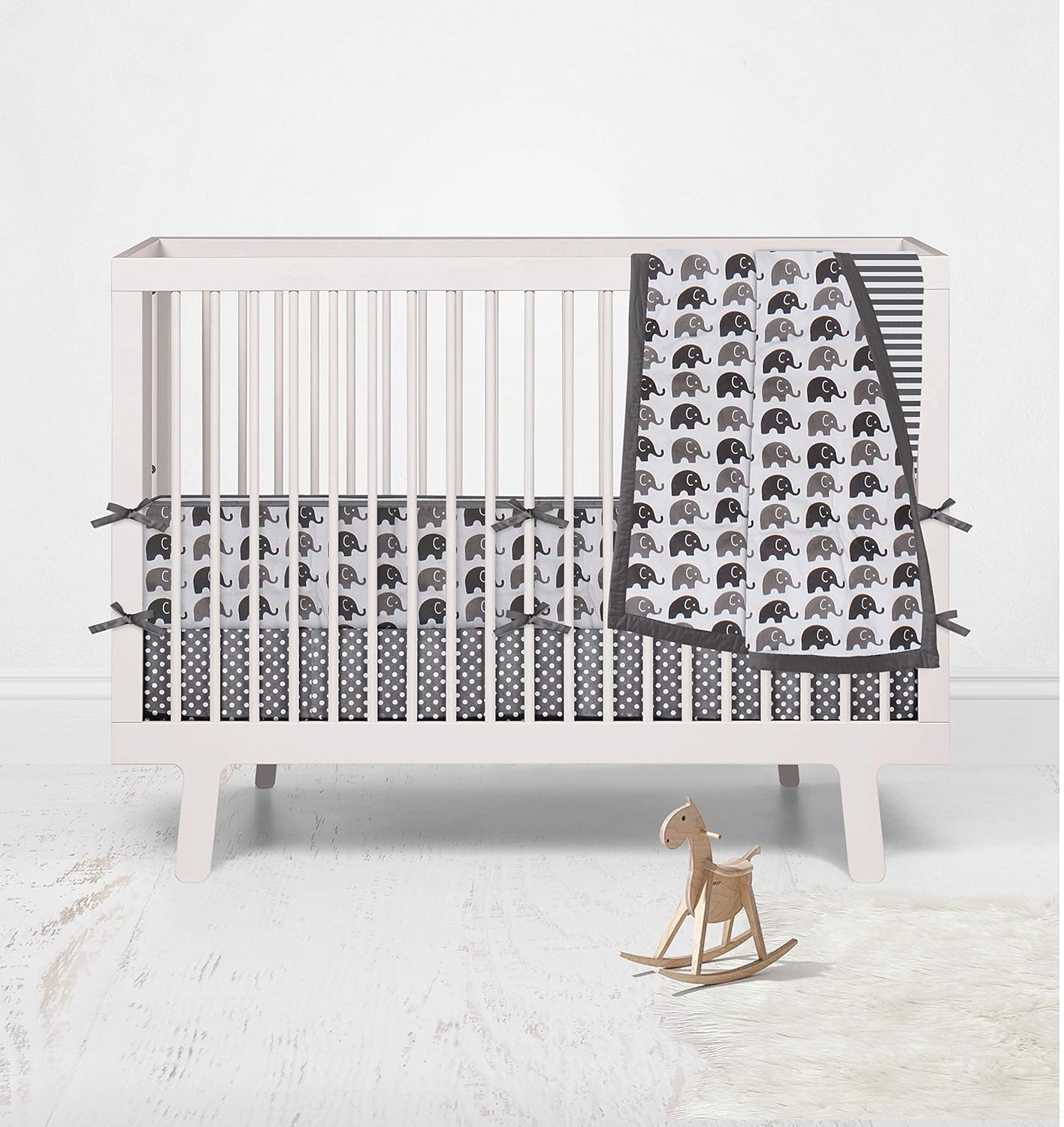 mini crib elephant bedding set