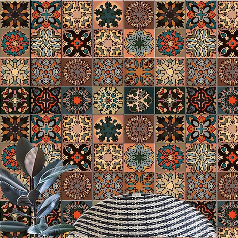 indabyo Moroccan Style Tile Stickers 20pk Brown Vintage Mosaic 15cm x 15cm Peel