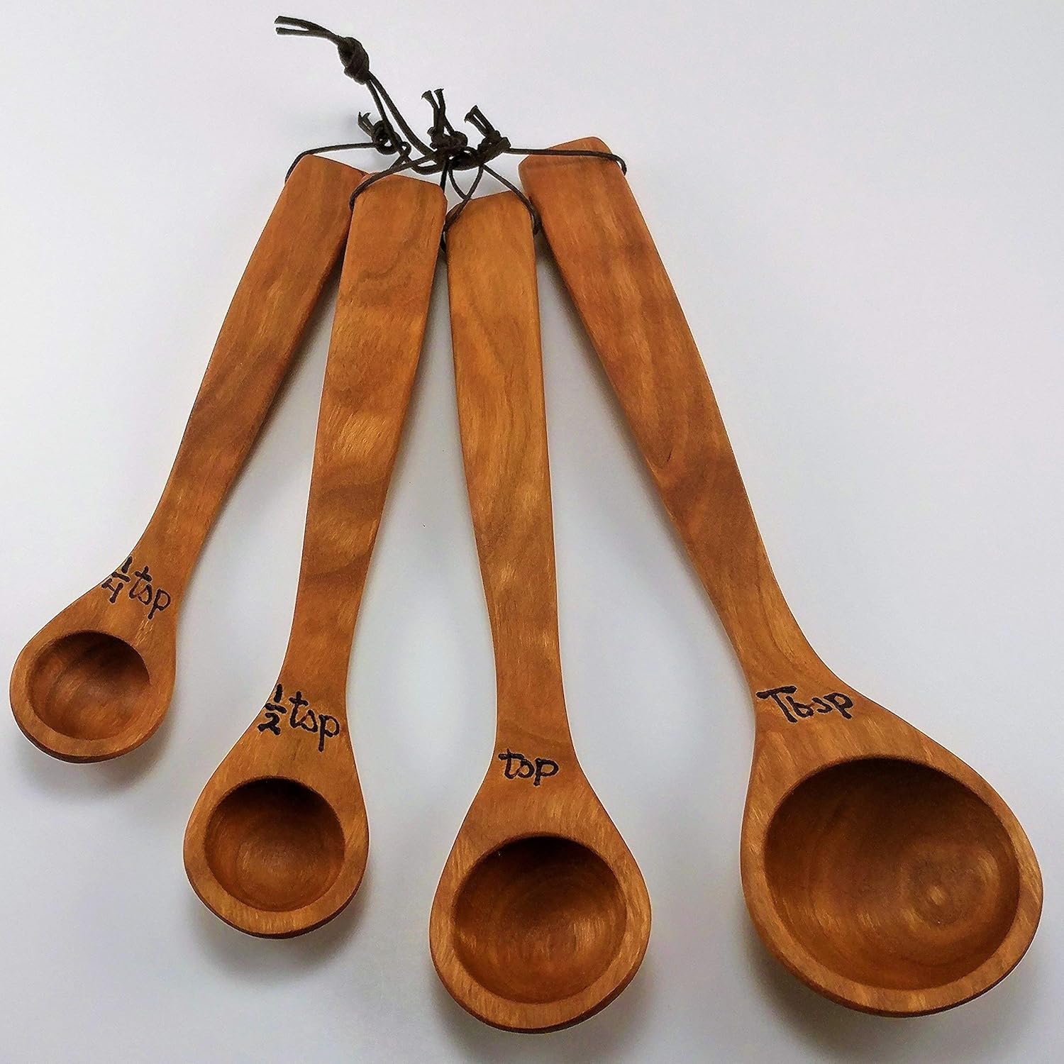 Long Handled Measuring Spoons (Wooden, Cherry Wood) Handmade