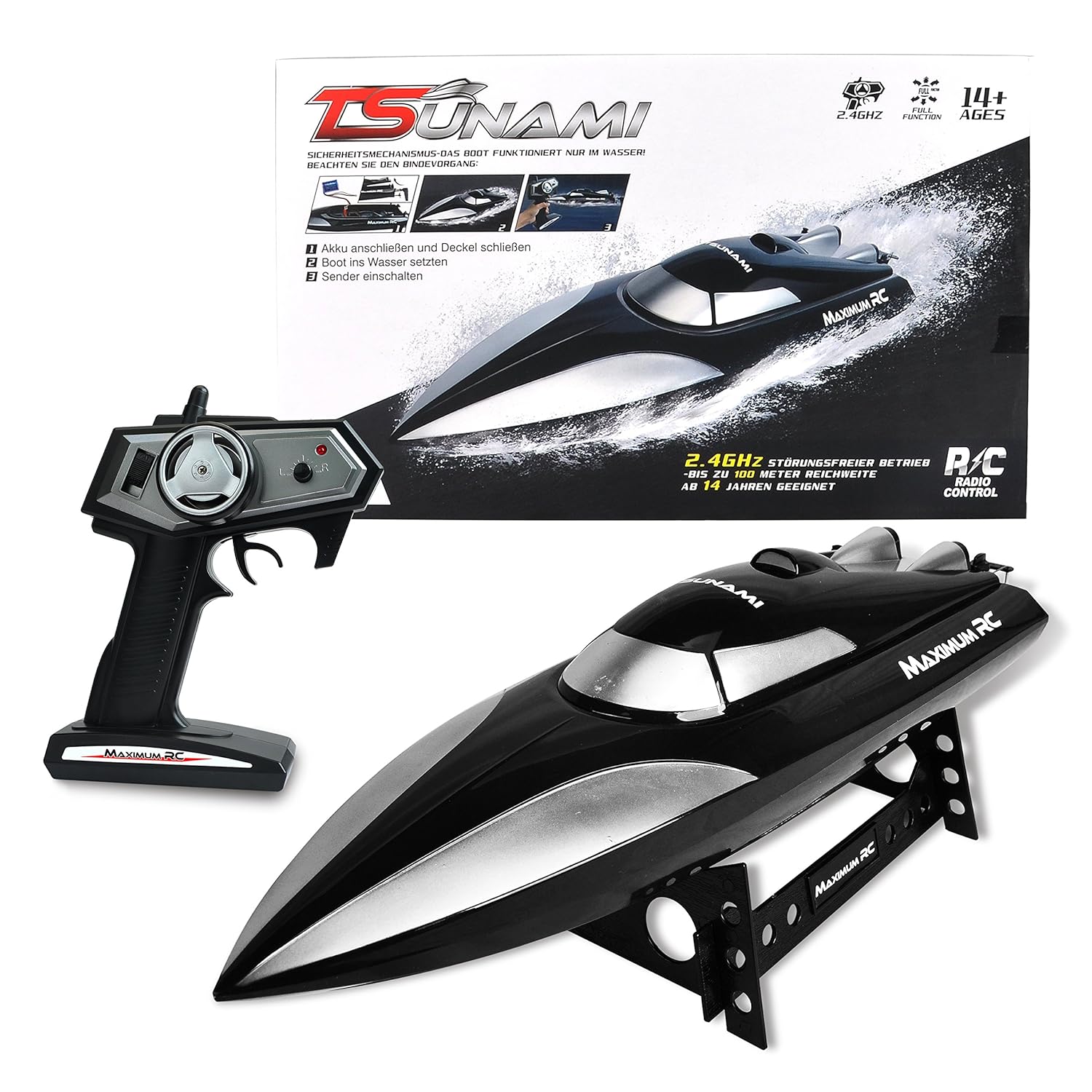 Maximum RC Ferngesteuertes Boot 46 Cm Tsunami Speedboot 30 Km h RC Boot 
