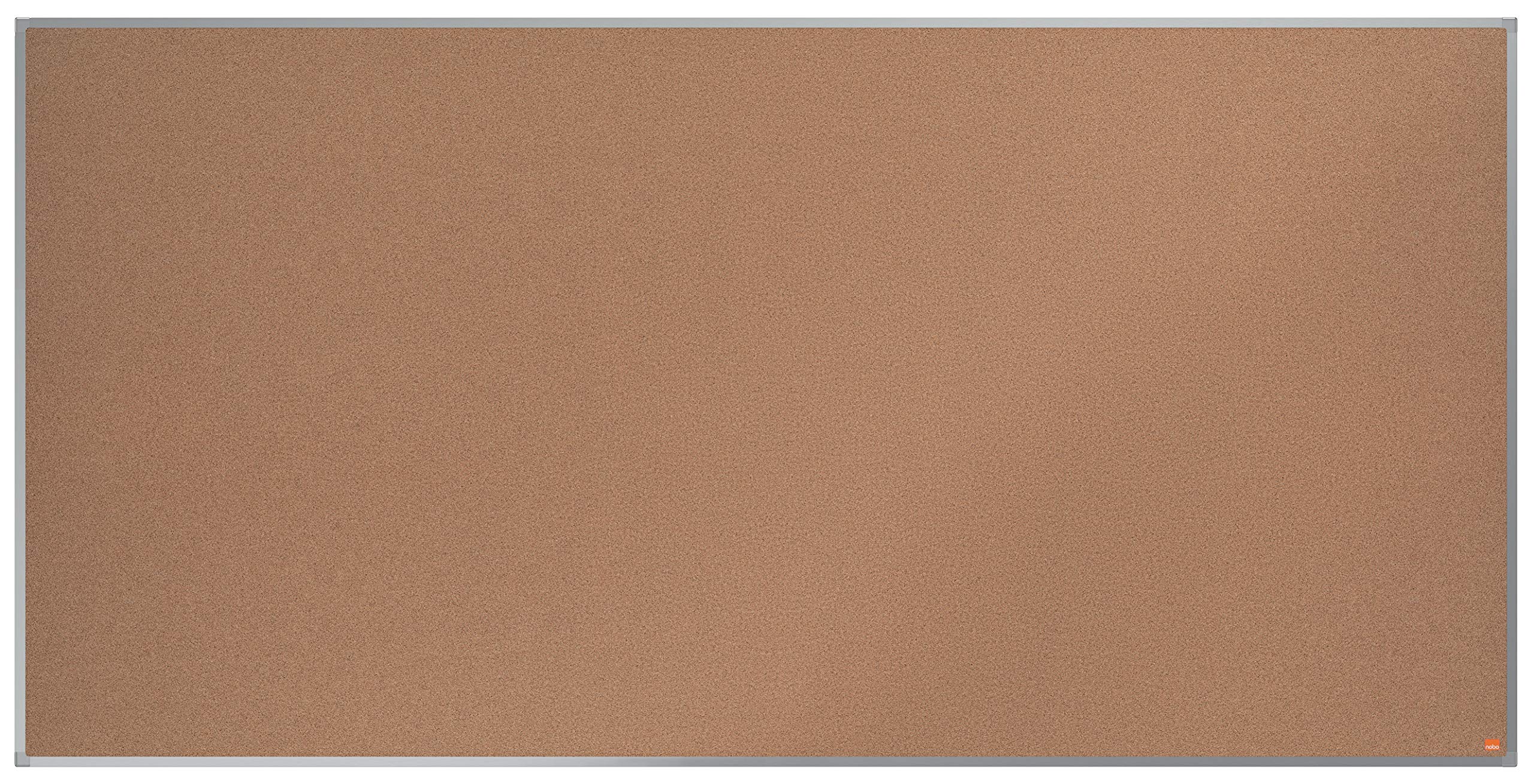 Nobo Cork Noticeboard, 2000 x 1000mm, Aluminium Trim, Corner Wall Mounting, Essence Range, Light Brown, 1915347