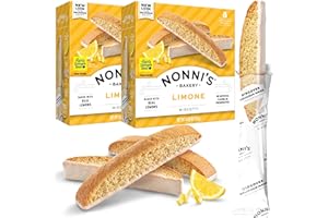 Nonni's Limone Biscotti Italian Cookies - 2 Boxes Lemon Cookies - Biscotti Individually Wrapped Cookies - Lemon Italian Biscotti Cookies w/White Icing - All Natural Ingredients - Kosher - 6.88 oz