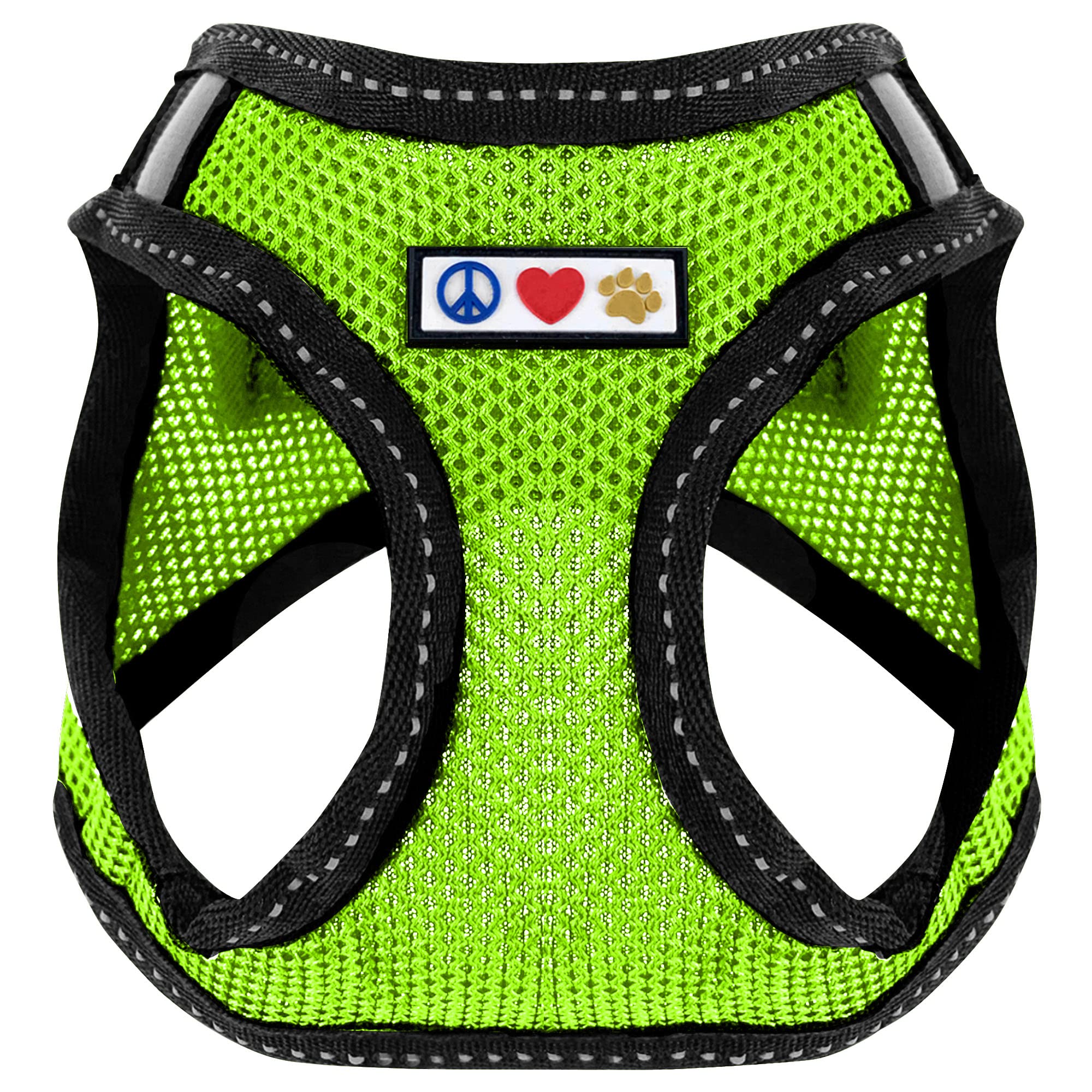 Pawtitas Pet Reflective Mesh Dog Harness, Step in or Vest Harness, Comfort Training Walking of Your Puppy/Dog XL Extra Large Green Dog Harness