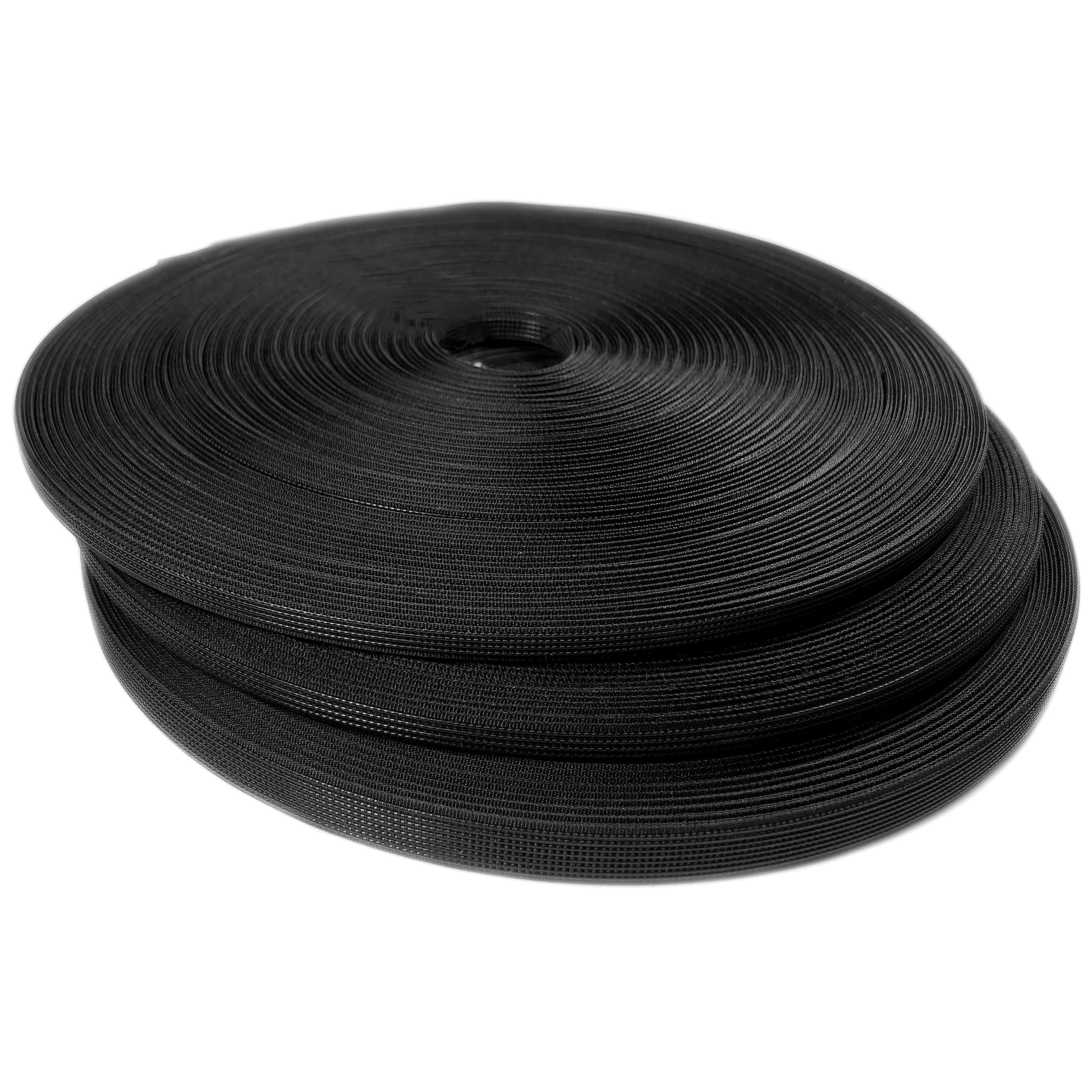 Polyester Whales for Sewing, Plastic Whales, Corsets, rods, Crafts, Sewing Accessories, Dresses, Bags, Among Others, roll of 46 Meters, (Black 332, 12mm)