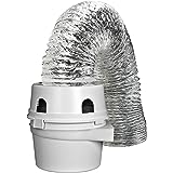 Dundas Jafine TDIDVKZW Indoor Dryer Vent Kit with 4-Inch by 5-Foot Proflex Duct, 4 Inch, White